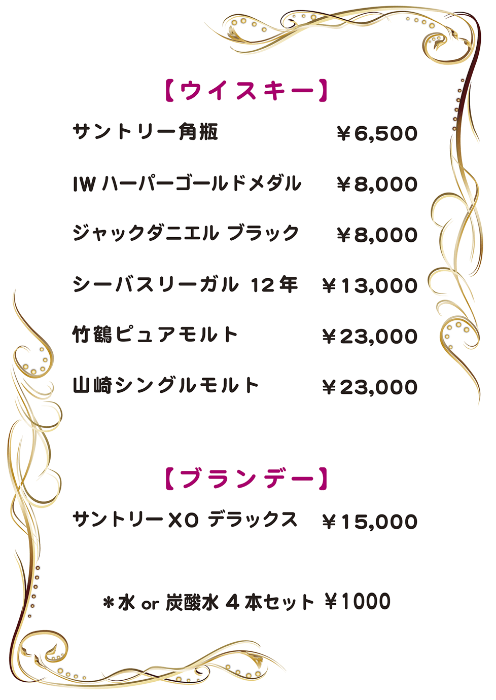 ウィスキー・ブランデー